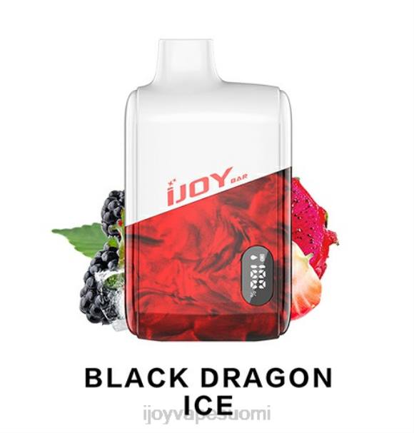 iJOY Bar IC8000 kertakäyttöinen LZF0177 musta lohikäärmejää iJOY vape review