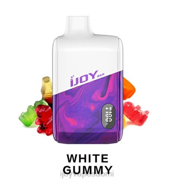 iJOY Bar IC8000 kertakäyttöinen LZF0199 valkoinen kumimainen iJOY bar review