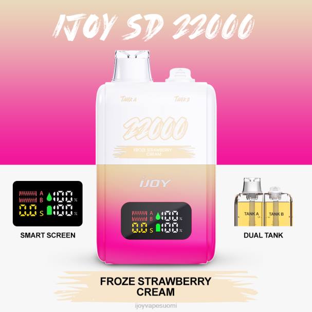 iJOY SD 22000 kertakäyttöinen LZF0152 jäädytetty mansikkakerma iJOY vape helsinki