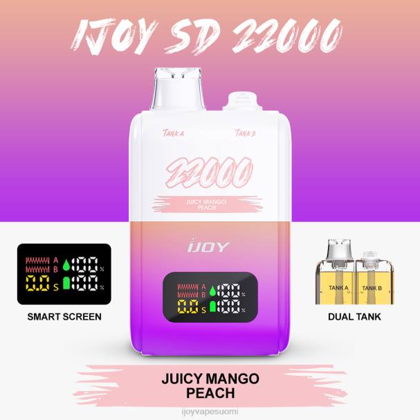 iJOY SD 22000 kertakäyttöinen LZF0156 mehukas mangopersikka iJOY vape disposable